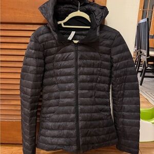 lululemon athletica Black Quilted Packable Hooded Puffer Jacket